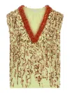 Dries Van Noten Womens Lime College Bead-embellished Sleeveless Silk Top In Green