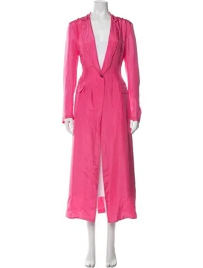 Pre-owned Dries Van Noten Silk Coat In Pink