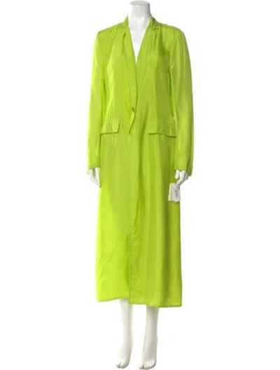 Pre-owned Dries Van Noten Silk Coat W/ Tags In Green