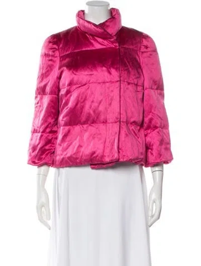 Pre-owned Dries Van Noten Silk Down Jacket In Pink