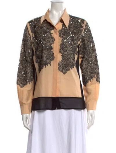 Pre-owned Dries Van Noten Silk Floral Print Blouse In Multicolor