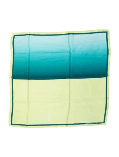 Pre-owned Dries Van Noten Silk Floral Print Scarf In Green