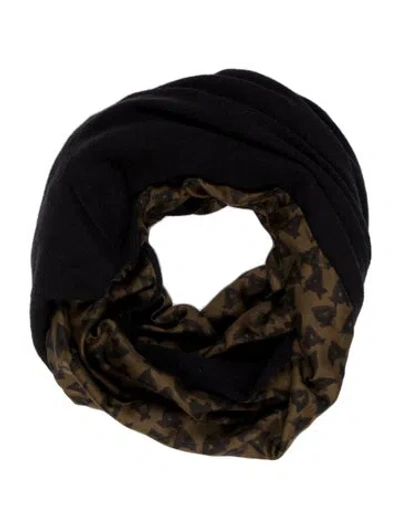 Pre-owned Dries Van Noten Silk Infinity Scarf In Black