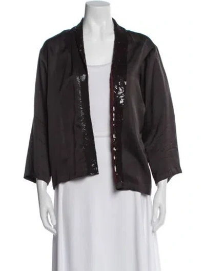 Pre-owned Dries Van Noten Silk Jacket In Gray