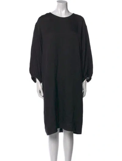Pre-owned Dries Van Noten Silk Knee-length Dress In Black
