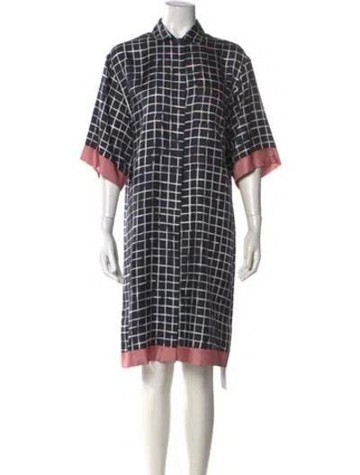 Pre-owned Dries Van Noten Silk Knee-length Dress In Black