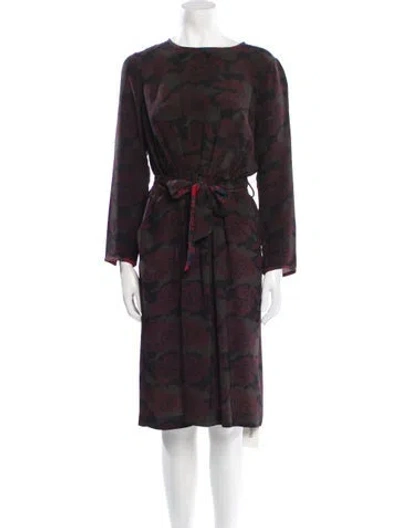 Pre-owned Dries Van Noten Silk Knee-length Dress In Blue