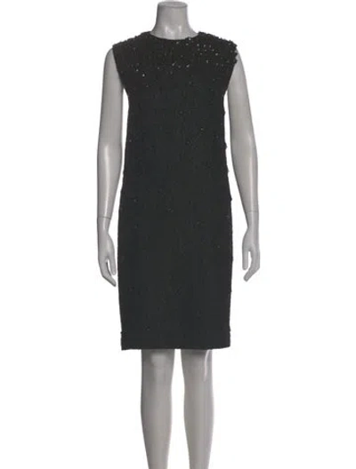 Pre-owned Dries Van Noten Silk Knee-length Dress In Gray