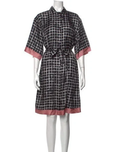 Pre-owned Dries Van Noten Silk Knee-length Dress In Multicolor