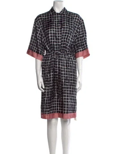 Pre-owned Dries Van Noten Silk Knee-length Dress W/ Tags In Black