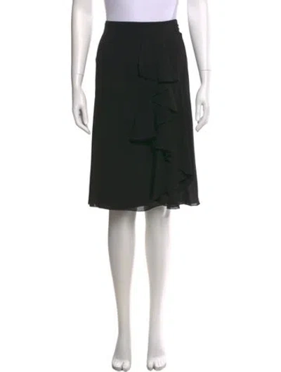 Pre-owned Dries Van Noten Silk Knee-length Skirt In Black