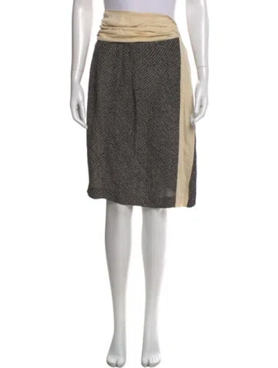 Pre-owned Dries Van Noten Silk Knee-length Skirt In Black