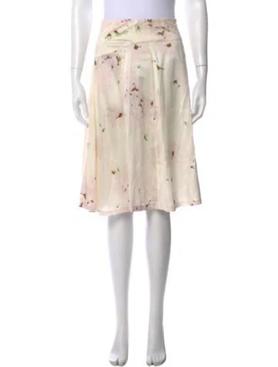 Pre-owned Dries Van Noten Silk Knee-length Skirt In White