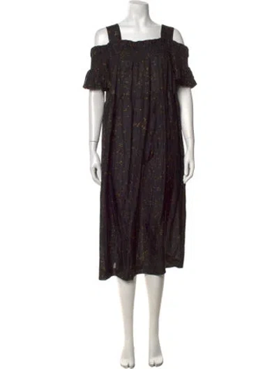 Pre-owned Dries Van Noten Silk Long Dress In Black