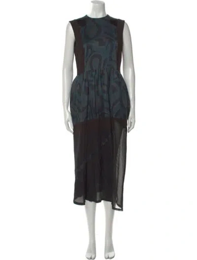 Pre-owned Dries Van Noten Silk Long Dress In Multi