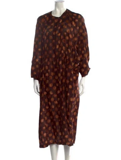 Pre-owned Dries Van Noten Silk Long Dress In Multi