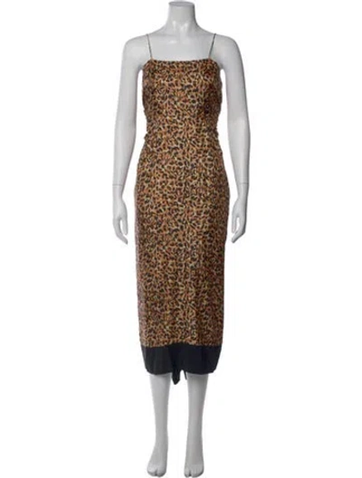 Pre-owned Dries Van Noten Silk Long Dress In Neutral