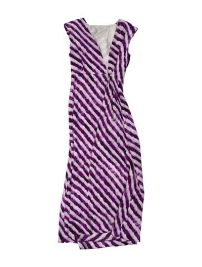 Pre-owned Dries Van Noten Silk Long Dress In Purple