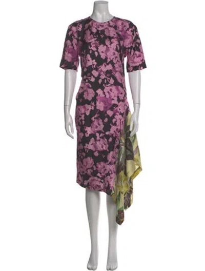 Pre-owned Dries Van Noten Silk Long Dress In Purple