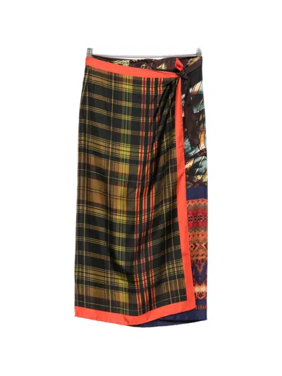 Dries Van Noten Printed Self-tie Silk-satin Midi Skirt In Multi