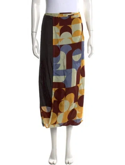 Pre-owned Dries Van Noten Silk Long Skirt In Multi