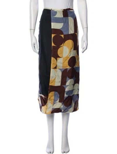Pre-owned Dries Van Noten Silk Long Skirt In Multicolor
