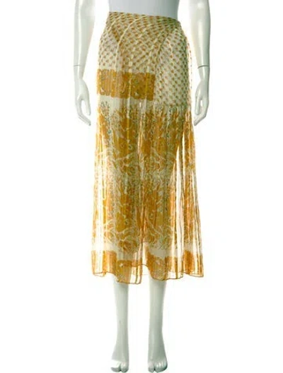 Pre-owned Dries Van Noten Silk Long Skirt In Multicolor