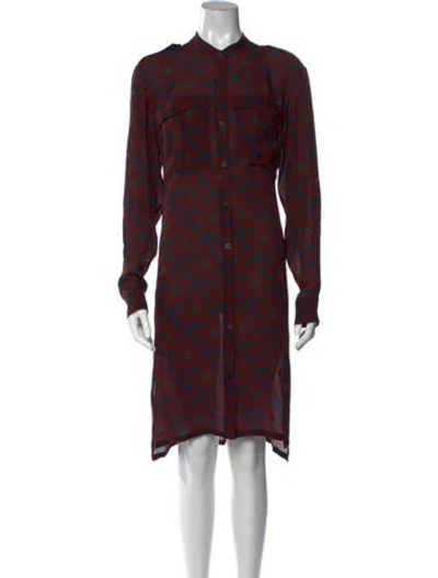 Pre-owned Dries Van Noten Silk Midi Length Dress In Blue