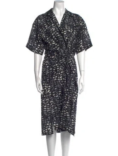 Pre-owned Dries Van Noten Silk Midi Length Dress In Multi
