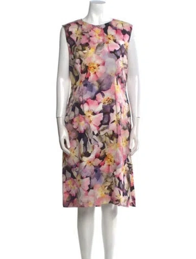Pre-owned Dries Van Noten Silk Midi Length Dress In Multi