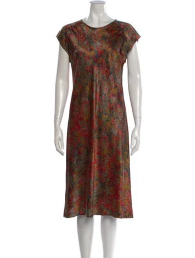 Pre-owned Dries Van Noten Silk Midi Length Dress In Neutral