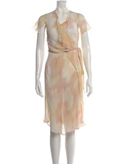 Pre-owned Dries Van Noten Silk Midi Length Dress In Neutral