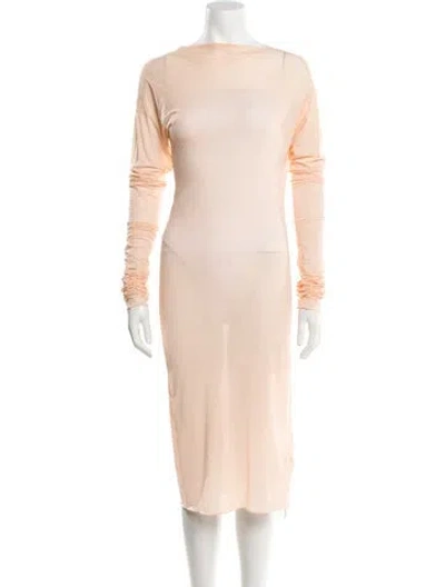 Pre-owned Dries Van Noten Silk Midi Length Dress In Orange