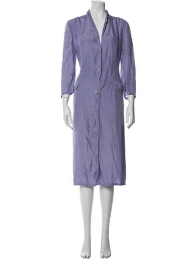 Pre-owned Dries Van Noten Silk Midi Length Dress In Purple