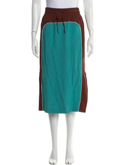 Pre-owned Dries Van Noten Silk Midi Length Skirt In Blue