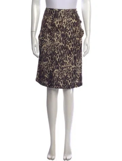 Pre-owned Dries Van Noten Silk Midi Length Skirt In Blue
