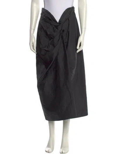 Pre-owned Dries Van Noten Silk Midi Length Skirt In Gray