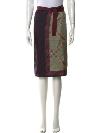 Pre-owned Dries Van Noten Silk Midi Length Skirt W/ Tags In Red