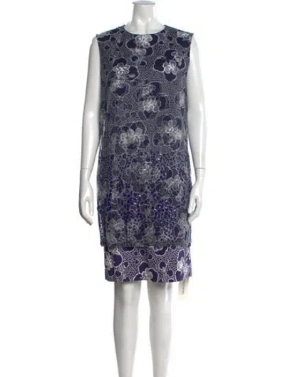 Pre-owned Dries Van Noten Silk Mini Dress In Blue