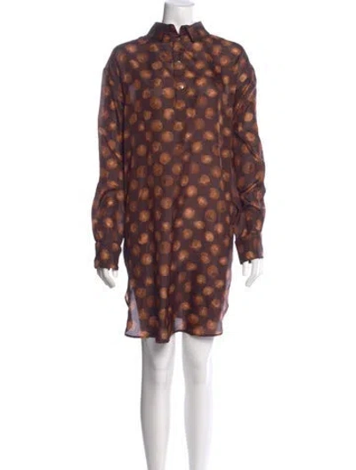 Pre-owned Dries Van Noten Silk Mini Dress In Multi