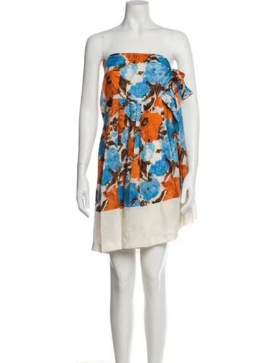 Pre-owned Dries Van Noten Silk Mini Dress In Neutral