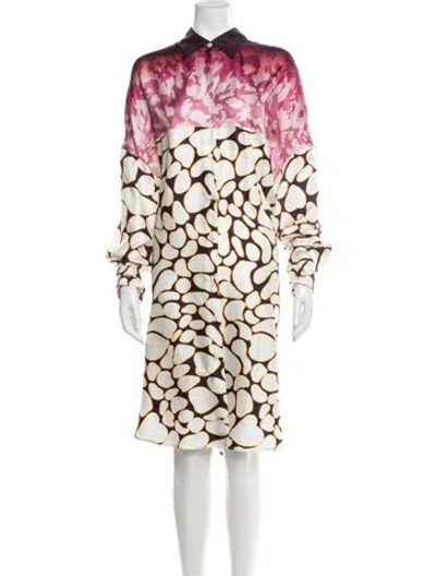 Pre-owned Dries Van Noten Silk Mini Dress In Purple