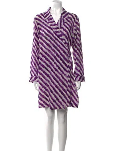 Pre-owned Dries Van Noten Silk Mini Dress In Purple