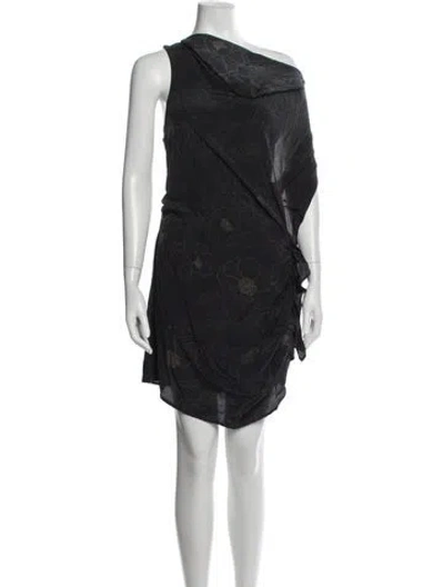 Pre-owned Dries Van Noten Silk Mini Dress W/ Tags In Black