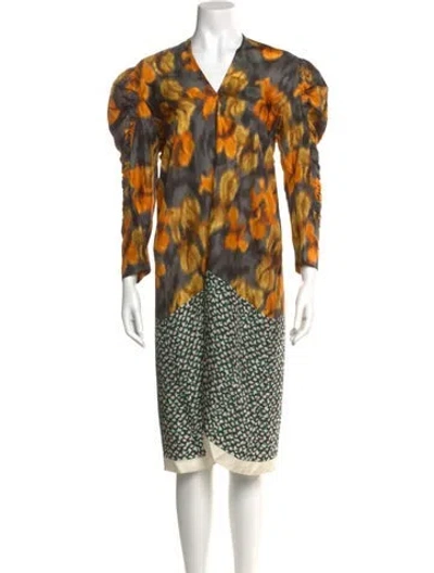 Pre-owned Dries Van Noten Silk Mini Dress In Yellow