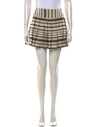 Pre-owned Dries Van Noten Silk Mini Skirt In Neutrals