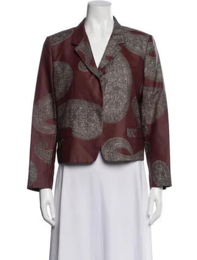 Pre-owned Dries Van Noten Silk Paisley Print Blazer In Green