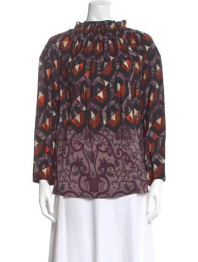 Pre-owned Dries Van Noten Silk Patterned Blouse In Multi