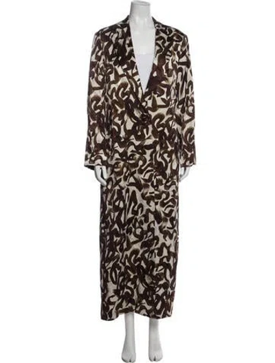 Pre-owned Dries Van Noten Silk Patterned Coat In Multi
