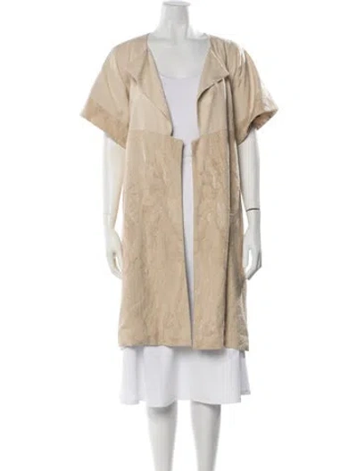 Pre-owned Dries Van Noten Silk Patterned Coat In Neutral